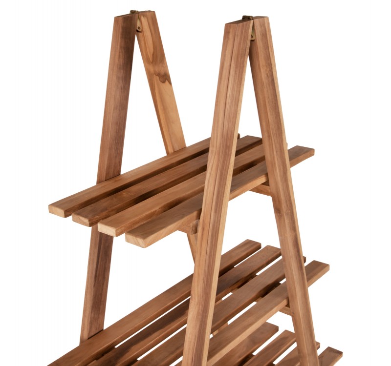 ΒΙΒΛΙΟΘΗΚΗ STAM HM7895 TEAK ΞΥΛΟ ΣΕ ΦΥΣΙΚΟ ΧΡΩΜΑ 120x33x180Y εκ.