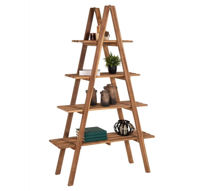 ΒΙΒΛΙΟΘΗΚΗ STAM HM7895 TEAK ΞΥΛΟ ΣΕ ΦΥΣΙΚΟ ΧΡΩΜΑ 120x33x180Y εκ.