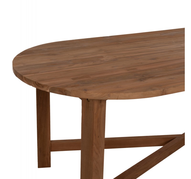 ΤΡΑΠΕΖΙ ΤΡΑΠΕΖΑΡΙΑΣ KUTAI HM9639 ΜΑΣΙΦ ΑΝΑΚΥΚΛΩΜΕΝΟ ΞΥΛΟ ΤΕΑΚ ΦΥΣΙΚΟ 220x100x75Υ εκ.