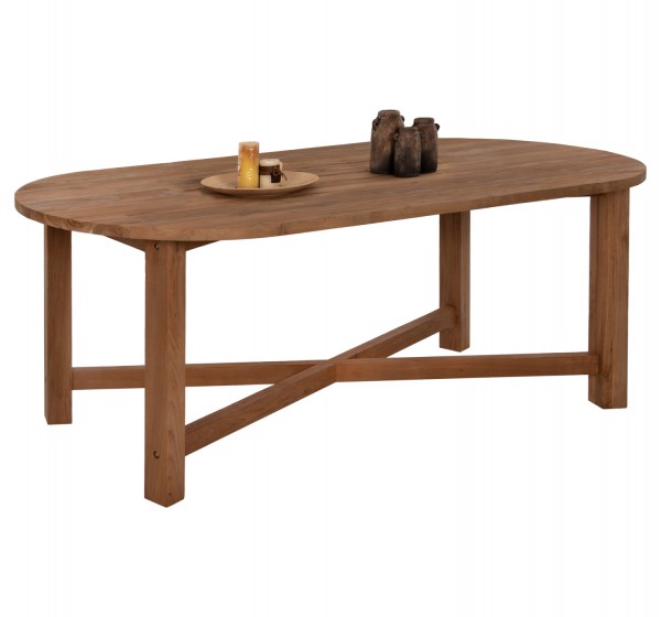 ΤΡΑΠΕΖΙ ΤΡΑΠΕΖΑΡΙΑΣ KUTAI HM9639 ΜΑΣΙΦ ΑΝΑΚΥΚΛΩΜΕΝΟ ΞΥΛΟ ΤΕΑΚ ΦΥΣΙΚΟ 220x100x75Υ εκ.