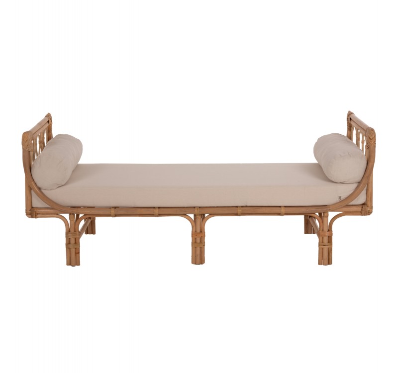 ΚΑΝΑΠΕΣ ΕΞΩΤΕΡΙΚΟΥ ΧΩΡΟΥ CHARMELLA HM9659 ΦΥΣΙΚΟ RATTAN-ΜΠΕΖ ΜΑΞΙΛΑΡΙΑ 187x69x76Yεκ.