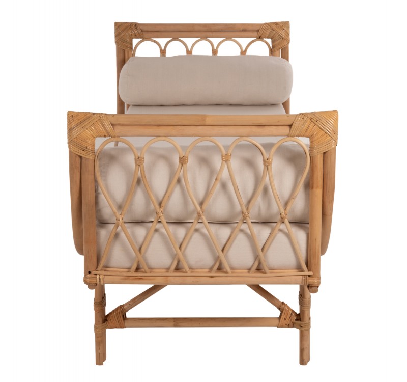 ΚΑΝΑΠΕΣ ΕΞΩΤΕΡΙΚΟΥ ΧΩΡΟΥ CHARMELLA HM9659 ΦΥΣΙΚΟ RATTAN-ΜΠΕΖ ΜΑΞΙΛΑΡΙΑ 187x69x76Yεκ.