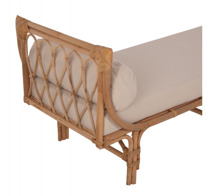 ΚΑΝΑΠΕΣ ΕΞΩΤΕΡΙΚΟΥ ΧΩΡΟΥ CHARMELLA HM9659 ΦΥΣΙΚΟ RATTAN-ΜΠΕΖ ΜΑΞΙΛΑΡΙΑ 187x69x76Yεκ.