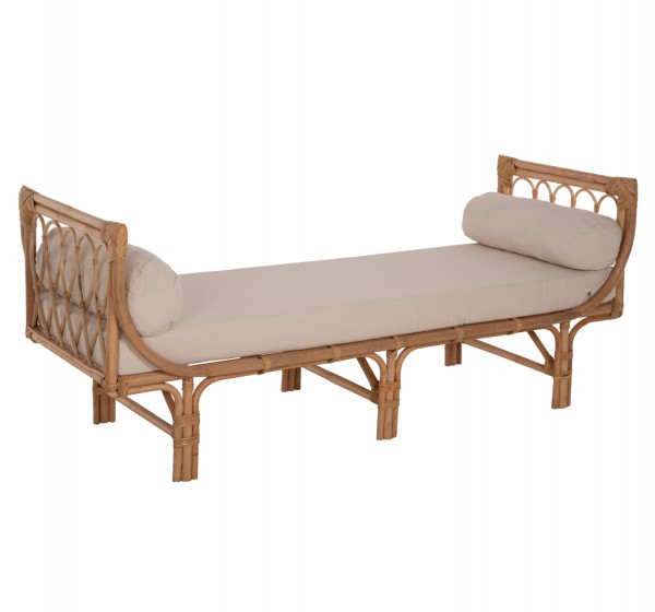 ΚΑΝΑΠΕΣ ΕΞΩΤΕΡΙΚΟΥ ΧΩΡΟΥ CHARMELLA HM9659 ΦΥΣΙΚΟ RATTAN-ΜΠΕΖ ΜΑΞΙΛΑΡΙΑ 187x69x76Yεκ.