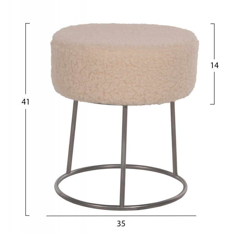 ΣΚΑΜΠΟ KARLO HM8411.23 ΜΕ ΛΕΥΚΟ ΜΠΟΥΚΛΕ ΥΦΑΣΜΑ ΜΕ ΑΣΗΜΙ ΒΑΣΗ Φ35x41Υεκ.