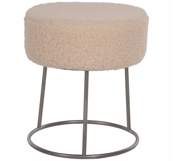 ΣΚΑΜΠΟ KARLO HM8411.23 ΜΕ ΛΕΥΚΟ ΜΠΟΥΚΛΕ ΥΦΑΣΜΑ ΜΕ ΑΣΗΜΙ ΒΑΣΗ Φ35x41Υεκ.