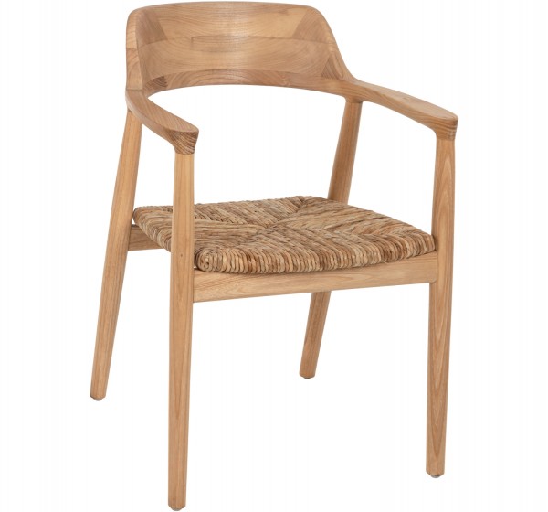 ΠΟΛΥΘΡΟΝΑ KINGSLEY HM9634.01 ΞΥΛΟ TEAK & ΨΑΘΑ ΣΕ ΦΥΣΙΚΟ ΧΡΩΜΑ 57,5x54x80Yεκ.