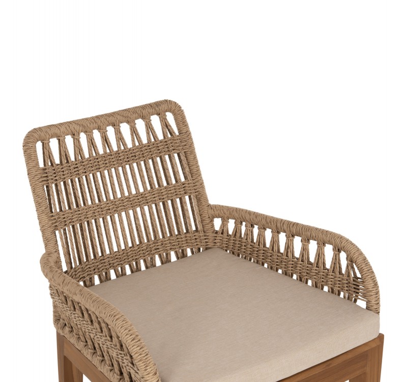 ΠΟΛΥΘΡΟΝΑ STARDOM HM9760.01 ΞΥΛΟ ΤΕΑΚ ΚΑΙ ΣΧΟΙΝΙ- ΦΥΣΙΚΟ ΧΡΩΜΑ 57x65x83Yεκ.