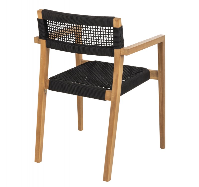 ΠΟΛΥΘΡΟΝΑ CHARLOTTE HM9637.02 ΞΥΛΟ TEAK ΦΥΣΙΚΟ & ΜΑΥΡΟ ΣΧΟΙΝΙ 59x54x83Y εκ.