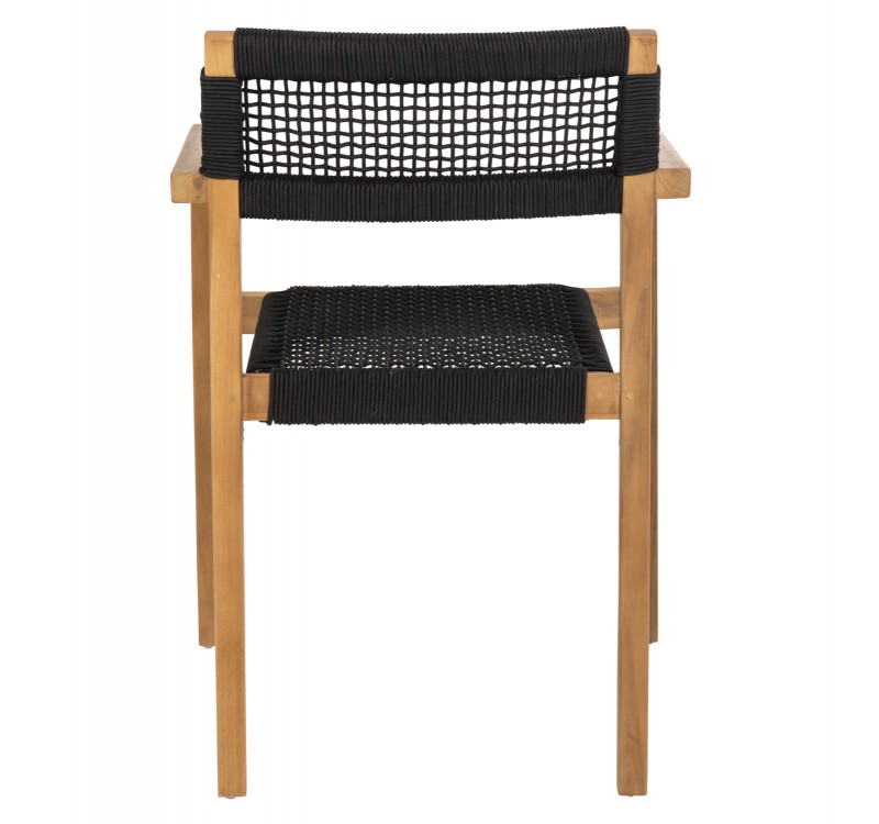 ΠΟΛΥΘΡΟΝΑ CHARLOTTE HM9637.02 ΞΥΛΟ TEAK ΦΥΣΙΚΟ & ΜΑΥΡΟ ΣΧΟΙΝΙ 59x54x83Y εκ.