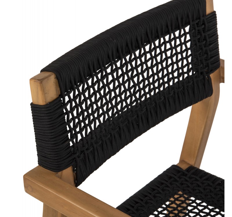 ΠΟΛΥΘΡΟΝΑ CHARLOTTE HM9637.02 ΞΥΛΟ TEAK ΦΥΣΙΚΟ & ΜΑΥΡΟ ΣΧΟΙΝΙ 59x54x83Y εκ.