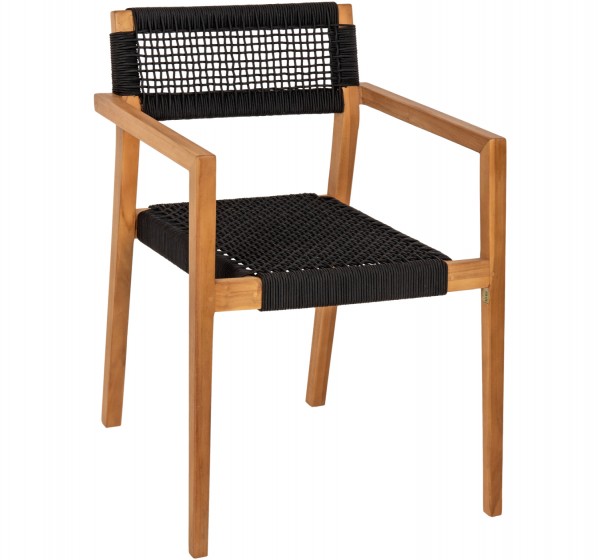 ΠΟΛΥΘΡΟΝΑ CHARLOTTE HM9637.02 ΞΥΛΟ TEAK ΦΥΣΙΚΟ & ΜΑΥΡΟ ΣΧΟΙΝΙ 59x54x83Y εκ.