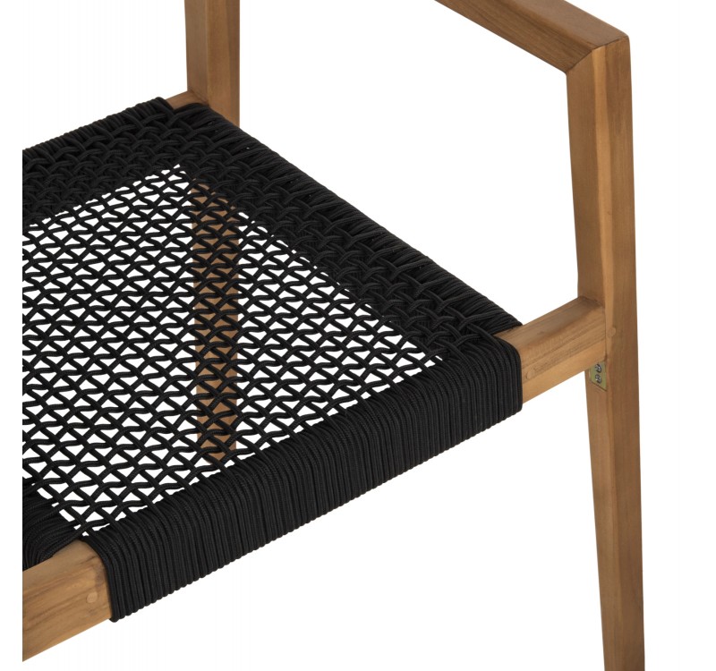 ΠΟΛΥΘΡΟΝΑ CHARLOTTE HM9637.02 ΞΥΛΟ TEAK ΦΥΣΙΚΟ & ΜΑΥΡΟ ΣΧΟΙΝΙ 59x54x83Y εκ.