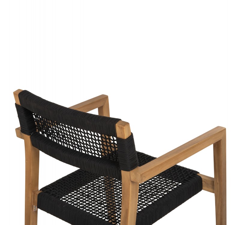 ΠΟΛΥΘΡΟΝΑ CHARLOTTE HM9637.02 ΞΥΛΟ TEAK ΦΥΣΙΚΟ & ΜΑΥΡΟ ΣΧΟΙΝΙ 59x54x83Y εκ.