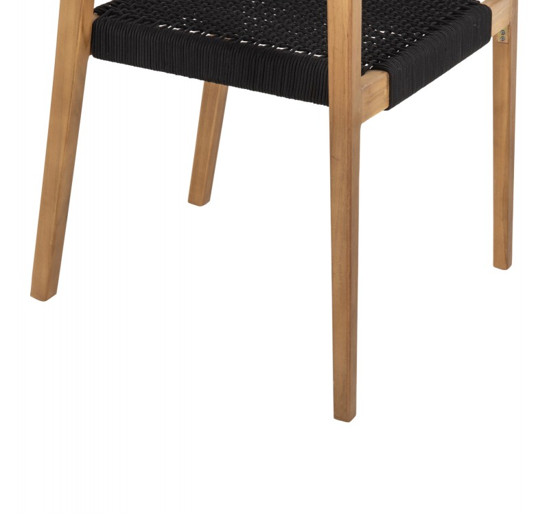 ΠΟΛΥΘΡΟΝΑ CHARLOTTE HM9637.02 ΞΥΛΟ TEAK ΦΥΣΙΚΟ & ΜΑΥΡΟ ΣΧΟΙΝΙ 59x54x83Y εκ.