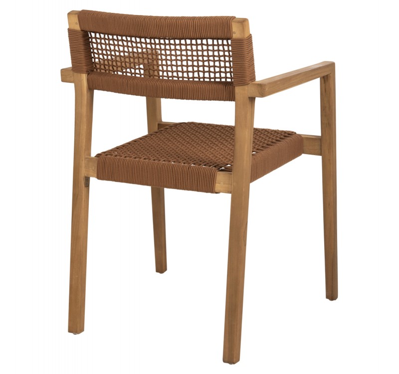 ΠΟΛΥΘΡΟΝΑ CHARLOTTE HM9637.01 ΞΥΛΟ TEAK ΦΥΣΙΚΟ & ΚΑΦΕ ΣΧΟΙΝΙ 59x54x83Y εκ.