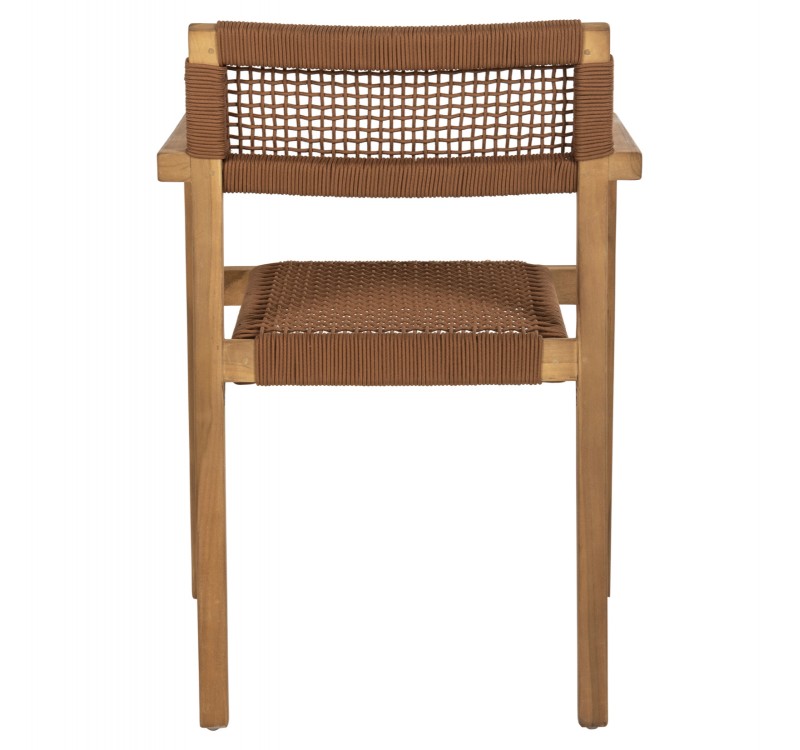 ΠΟΛΥΘΡΟΝΑ CHARLOTTE HM9637.01 ΞΥΛΟ TEAK ΦΥΣΙΚΟ & ΚΑΦΕ ΣΧΟΙΝΙ 59x54x83Y εκ.