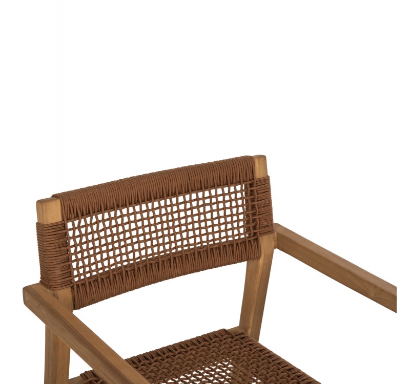 ΠΟΛΥΘΡΟΝΑ CHARLOTTE HM9637.01 ΞΥΛΟ TEAK ΦΥΣΙΚΟ & ΚΑΦΕ ΣΧΟΙΝΙ 59x54x83Y εκ.