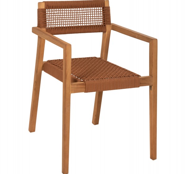 ΠΟΛΥΘΡΟΝΑ CHARLOTTE HM9637.01 ΞΥΛΟ TEAK ΦΥΣΙΚΟ & ΚΑΦΕ ΣΧΟΙΝΙ 59x54x83Y εκ.