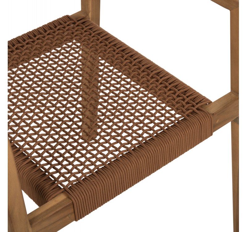 ΠΟΛΥΘΡΟΝΑ CHARLOTTE HM9637.01 ΞΥΛΟ TEAK ΦΥΣΙΚΟ & ΚΑΦΕ ΣΧΟΙΝΙ 59x54x83Y εκ.