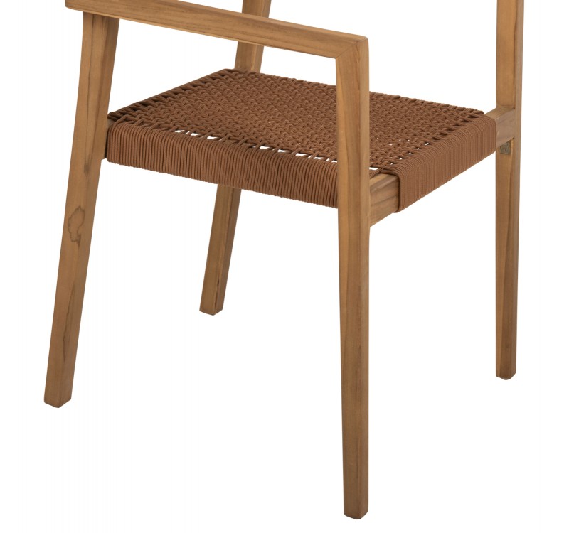 ΠΟΛΥΘΡΟΝΑ CHARLOTTE HM9637.01 ΞΥΛΟ TEAK ΦΥΣΙΚΟ & ΚΑΦΕ ΣΧΟΙΝΙ 59x54x83Y εκ.