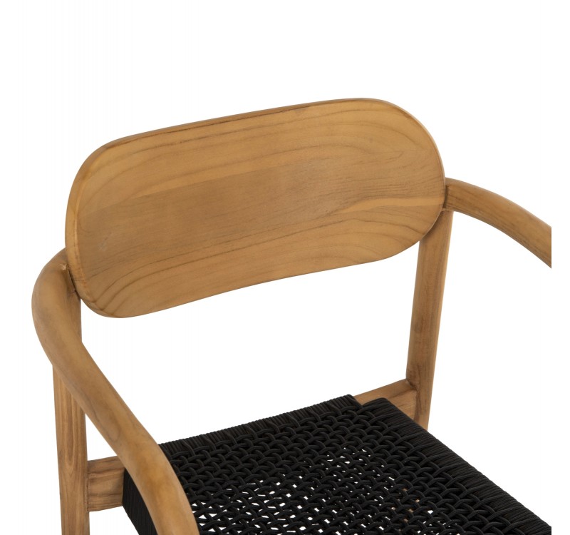 ΠΟΛΥΘΡΟΝΑ OSLO HM9636.02 ΞΥΛΟ TEAK ΦΥΣΙΚΟ & ΜΑΥΡΟ ΣΧΟΙΝΙ 55x54x80Y εκ.