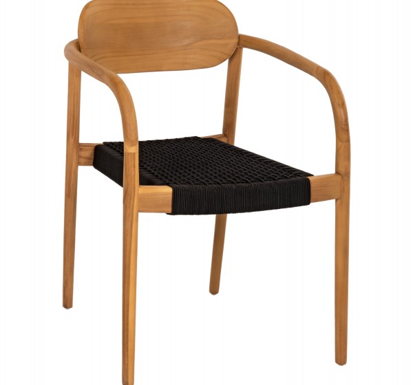 ΠΟΛΥΘΡΟΝΑ OSLO HM9636.02 ΞΥΛΟ TEAK ΦΥΣΙΚΟ & ΜΑΥΡΟ ΣΧΟΙΝΙ 55x54x80Y εκ.