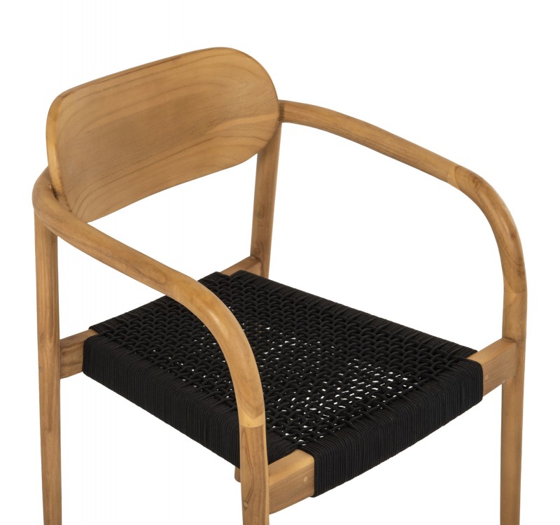 ΠΟΛΥΘΡΟΝΑ OSLO HM9636.02 ΞΥΛΟ TEAK ΦΥΣΙΚΟ & ΜΑΥΡΟ ΣΧΟΙΝΙ 55x54x80Y εκ.