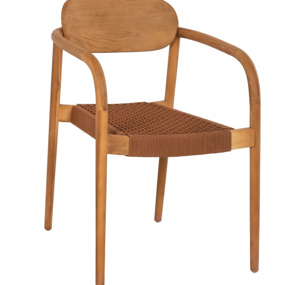 ΠΟΛΥΘΡΟΝΑ OSLO HM9636.01 ΞΥΛΟ TEAK ΦΥΣΙΚΟ & ΚΑΦΕ ΣΧΟΙΝΙ 55x54x80Y εκ.