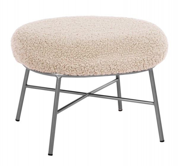 ΣΚΑΜΠΟ ΥΠΟΠΟΔΙΟ TRUDI HM8640.23 ΜΠΟΥΚΛΕ ΛΕΥΚΟ ΜΕ ΑΣΗΜΙ ΒΑΣΗ 56x47x40Υ εκ.