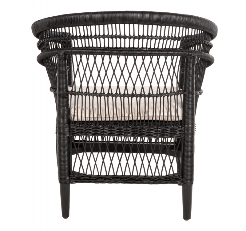 ΠΟΛΥΘΡΟΝΑ MALAWI HM9635.03 ΞΥΛΟ ΜΑΟΝΙ ΜΕ RATTAN ΜΑΥΡΟ-ΛΕΥΚΟ ΜΑΞΙΛΑΡΙ 80x70x86Υεκ.