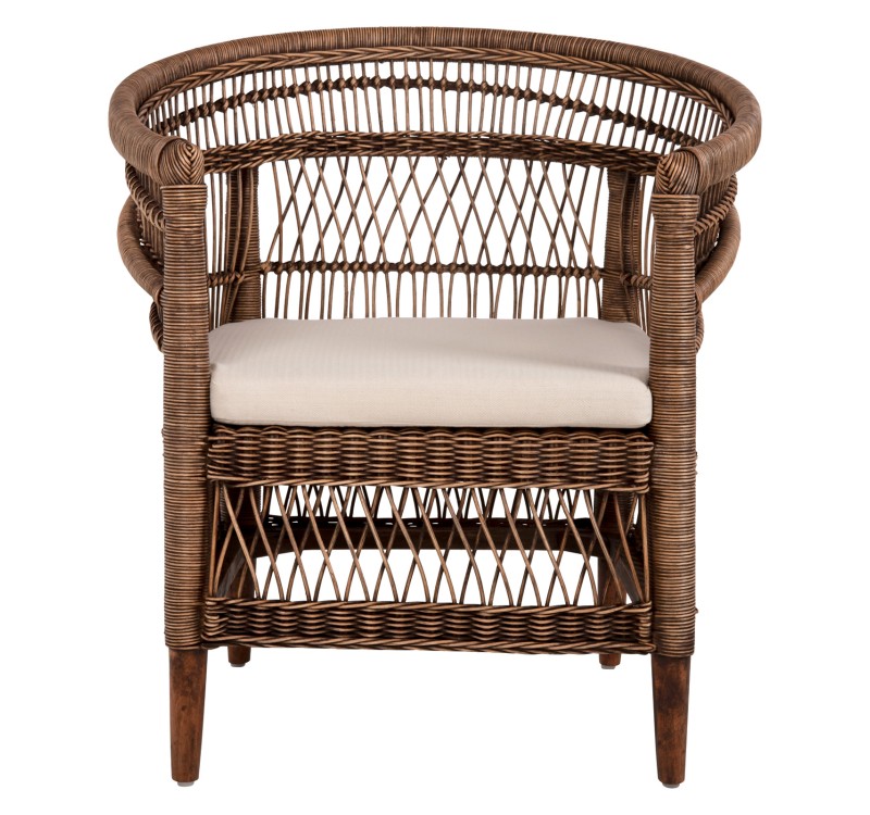 ΠΟΛΥΘΡΟΝΑ MALAWI HM9635.01 ΞΥΛΟ ΜΑΟΝΙ ΜΕ RATTAN ΚΑΦΕ-ΛΕΥΚΟ ΜΑΞΙΛΑΡΙ 80x70x86Υεκ.