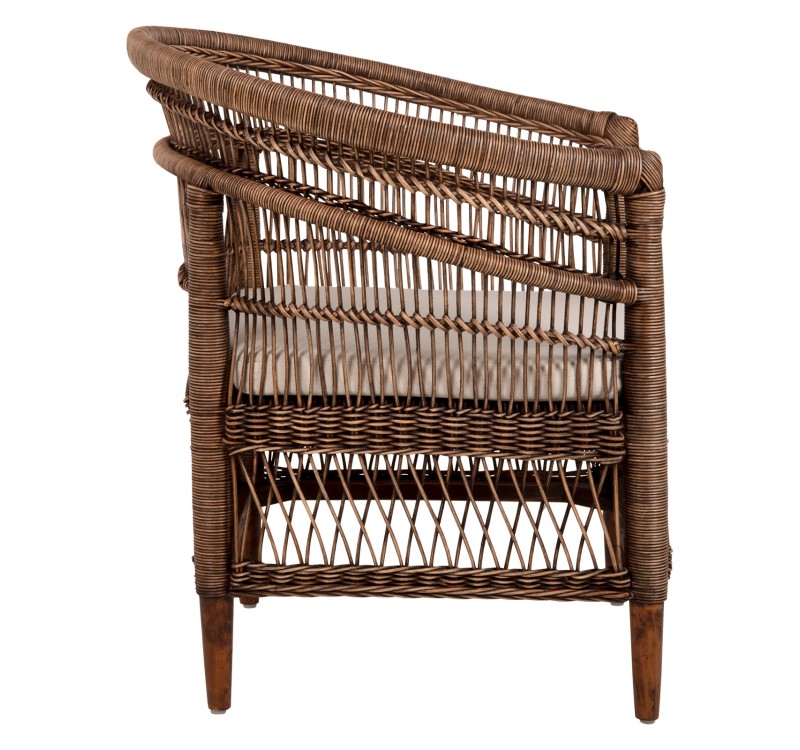 ΠΟΛΥΘΡΟΝΑ MALAWI HM9635.01 ΞΥΛΟ ΜΑΟΝΙ ΜΕ RATTAN ΚΑΦΕ-ΛΕΥΚΟ ΜΑΞΙΛΑΡΙ 80x70x86Υεκ.