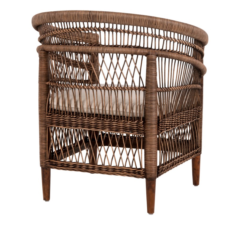 ΠΟΛΥΘΡΟΝΑ MALAWI HM9635.01 ΞΥΛΟ ΜΑΟΝΙ ΜΕ RATTAN ΚΑΦΕ-ΛΕΥΚΟ ΜΑΞΙΛΑΡΙ 80x70x86Υεκ.