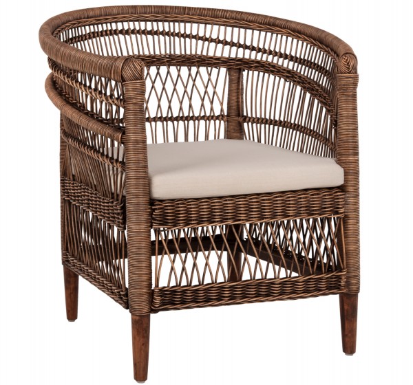 ΠΟΛΥΘΡΟΝΑ MALAWI HM9635.01 ΞΥΛΟ ΜΑΟΝΙ ΜΕ RATTAN ΚΑΦΕ-ΛΕΥΚΟ ΜΑΞΙΛΑΡΙ 80x70x86Υεκ.