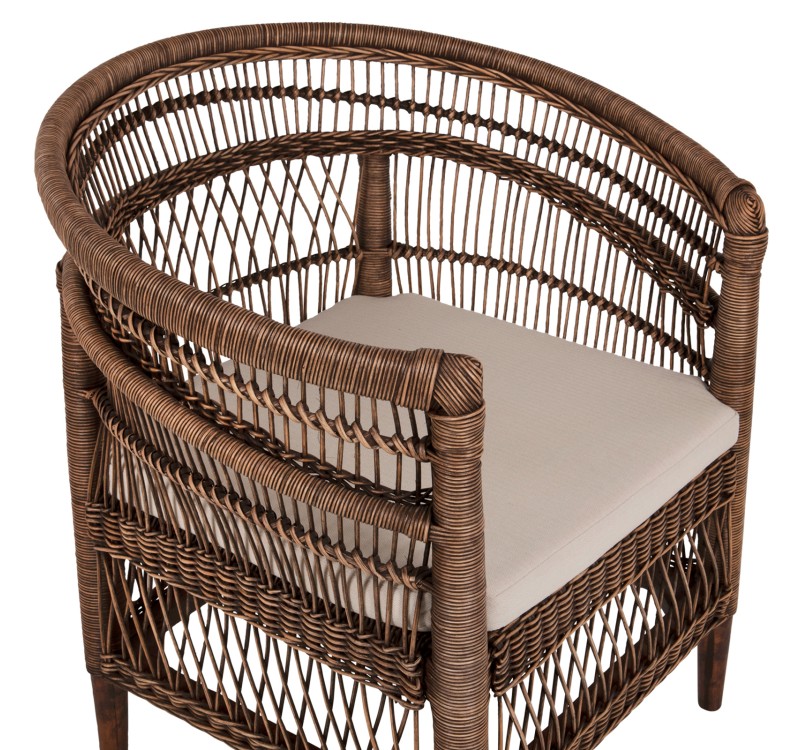 ΠΟΛΥΘΡΟΝΑ MALAWI HM9635.01 ΞΥΛΟ ΜΑΟΝΙ ΜΕ RATTAN ΚΑΦΕ-ΛΕΥΚΟ ΜΑΞΙΛΑΡΙ 80x70x86Υεκ.