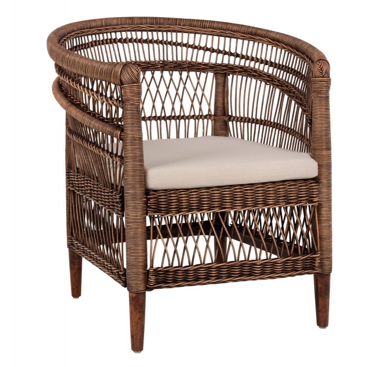 ΠΟΛΥΘΡΟΝΑ MALAWI HM9635.01 ΞΥΛΟ ΜΑΟΝΙ ΜΕ RATTAN ΚΑΦΕ-ΛΕΥΚΟ ΜΑΞΙΛΑΡΙ 80x70x86Υεκ.