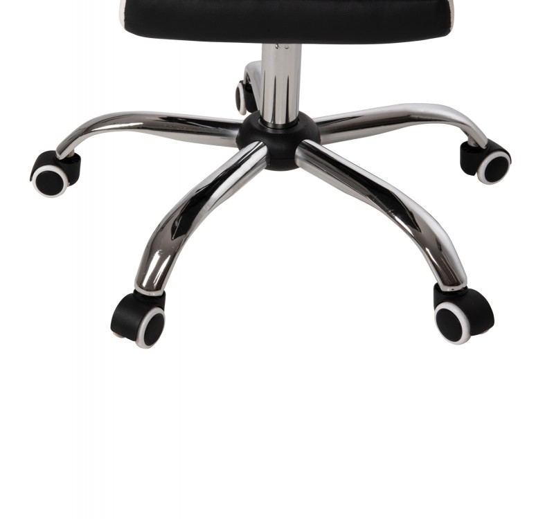 ΚΑΡΕΚΛΑ ΓΡΑΦΕΙΟΥ SEENA HM1190.02 ΜΑΥΡΟ-ΛΕΥΚΟ PU-ΠΤΥΣΣΟΜΕΝΟ ΥΠΟΠΟΔΙΟ 62x65x115Yεκ.