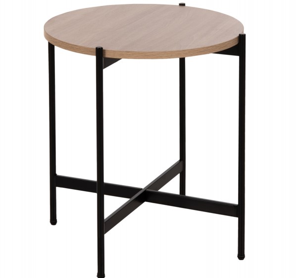 ΒΟΗΘΗΤΙΚΟ ΤΡΑΠΕΖΙ HM9589.03 MDF SONAMA-ΜΑΥΡΗ ΜΕΤΑΛΛΙΚΗ ΒΑΣΗ Φ50x55Υεκ.