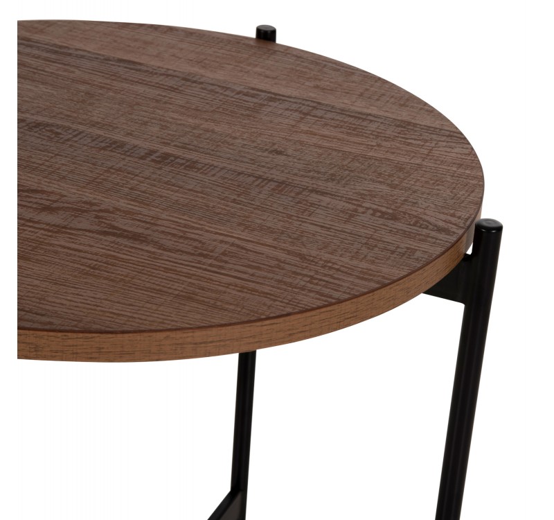 ΒΟΗΘΗΤΙΚΟ ΤΡΑΠΕΖΙ HM9589.04 MDF ΚΑΡΥΔΙ-ΜΑΥΡΗ ΜΕΤΑΛΛΙΚΗ ΒΑΣΗ Φ50x55Υεκ.