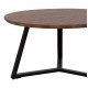 ΤΡΑΠΕΖΙ ΣΑΛΟΝΙΟΥ ΣΤΡΟΓΓΥΛΟ ROCKET HM9586.04 MDF WALNUT-ΜΑΥΡΗ ΣΑΓΡΕ ΒΑΣΗ Φ80x42Υεκ.