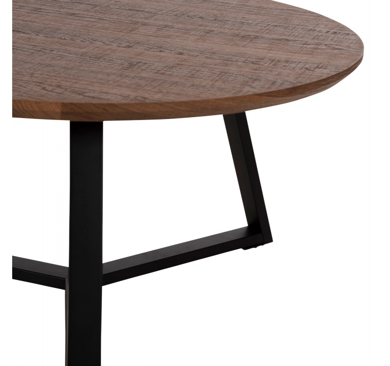 ΤΡΑΠΕΖΙ ΣΑΛΟΝΙΟΥ ΣΤΡΟΓΓΥΛΟ ROCKET HM9586.04 MDF WALNUT-ΜΑΥΡΗ ΣΑΓΡΕ ΒΑΣΗ Φ80x42Υεκ.