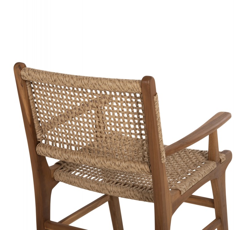 ΠΟΛΥΘΡΟΝΑ ΤΡΑΠΕΖΑΡΙΑΣ NESHA HM9385.11 ΞΥΛΟ ΤΕΑΚ ΜΕ ΣΧΟΙΝΙ ΣΕ ΦΥΣΙΚΗ ΑΠΟΧΡΩΣΗ 57.5x59x90Υ εκ.