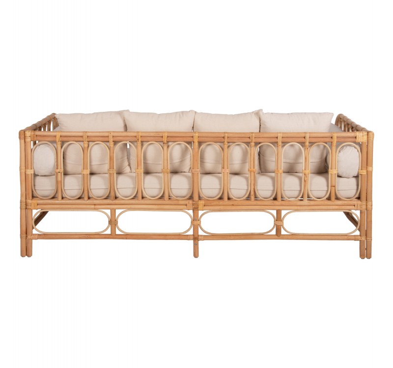 ΚΑΝΑΠΕΣ-ΚΡΕΒΑΤΙ ΕΞ. ΧΩΡΟΥ LIGNANO HM9660 RATTAΝ ΦΥΣΙΚΟ-ΜΠΕΖ ΜΑΞΙΛΑΡΙΑ 200x100x75Υεκ.