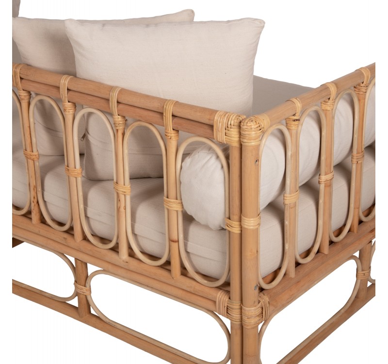 ΚΑΝΑΠΕΣ-ΚΡΕΒΑΤΙ ΕΞ. ΧΩΡΟΥ LIGNANO HM9660 RATTAΝ ΦΥΣΙΚΟ-ΜΠΕΖ ΜΑΞΙΛΑΡΙΑ 200x100x75Υεκ.