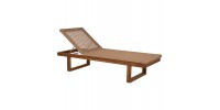 ΞΑΠΛΩΣΤΡΑ PATRON HM5993 TEAK ΞΥΛΟ ΚΑΙ ΣΧΟΙΝΙ VIRO ΣΕ ΠΛΕΞΗ WICKER 191x65x86Yεκ.