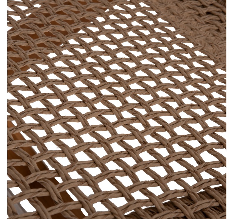 ΞΑΠΛΩΣΤΡΑ PATRON HM5993 TEAK ΞΥΛΟ ΚΑΙ ΣΧΟΙΝΙ VIRO ΣΕ ΠΛΕΞΗ WICKER 191x65x86Yεκ.