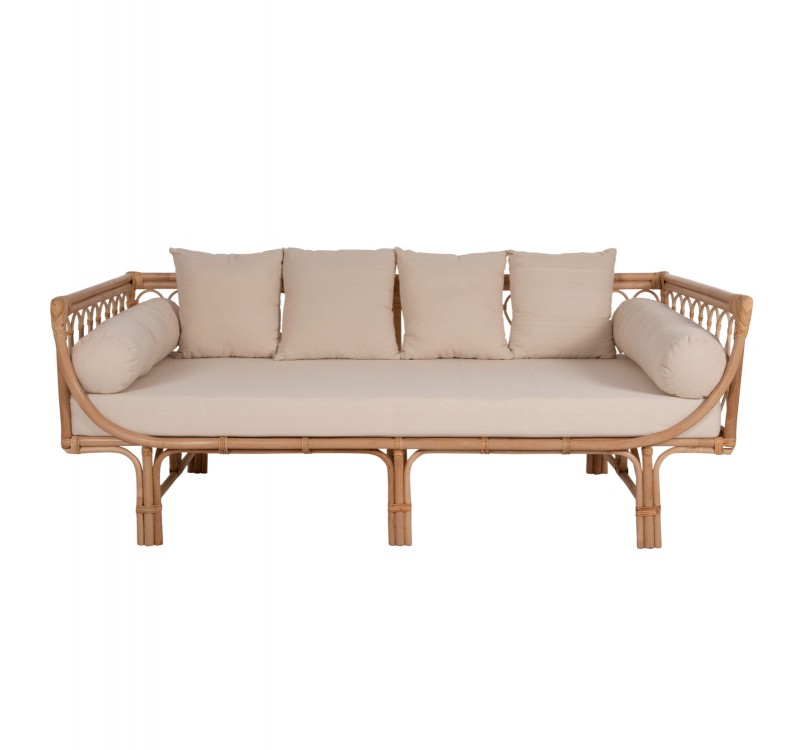 ΚΑΝΑΠΕΣ-ΚΡΕΒΑΤΙ ΕΞ. ΧΩΡΟΥ ALIKI HM9658 RATTAΝ ΦΥΣΙΚΟ-ΜΠΕΖ ΜΑΞΙΛΑΡΙΑ 200x100x76Yεκ.