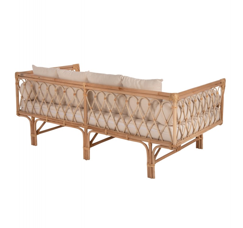 ΚΑΝΑΠΕΣ-ΚΡΕΒΑΤΙ ΕΞ. ΧΩΡΟΥ ALIKI HM9658 RATTAΝ ΦΥΣΙΚΟ-ΜΠΕΖ ΜΑΞΙΛΑΡΙΑ 200x100x76Yεκ.