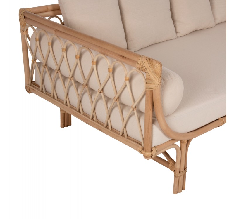 ΚΑΝΑΠΕΣ-ΚΡΕΒΑΤΙ ΕΞ. ΧΩΡΟΥ ALIKI HM9658 RATTAΝ ΦΥΣΙΚΟ-ΜΠΕΖ ΜΑΞΙΛΑΡΙΑ 200x100x76Yεκ.